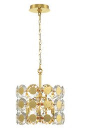 Eurofase Lighting 44284-029 Perrene 3 Light 12 inch Chandelier Ceiling Light Gold Finish