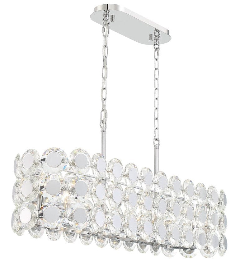 Eurofase Lighting 44287-016 Perrene 8 Light 11 inch Chandelier Ceiling Light Chrome Finish