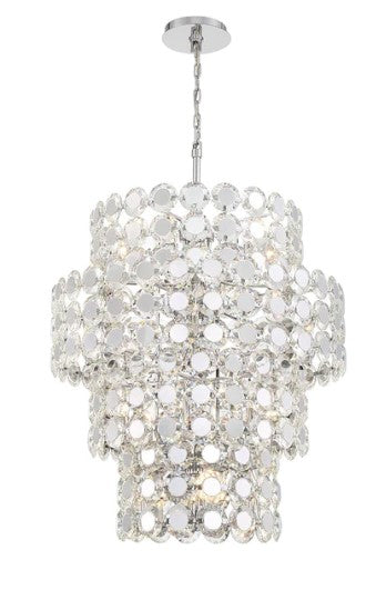 Eurofase Lighting 44289-010 Perrene 24 Light 32 inch Chandelier Ceiling Light Chrome Finish