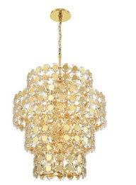 Eurofase Lighting 44289-028 Perrene 24 Light 32 inch Chandelier Ceiling Light Gold Finish