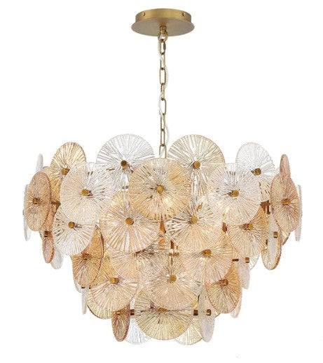 Eurofase Lighting 44572-013 Sue-Anne 12 Light 30 inch LED Chandelier Ceiling Light Plated Brass Finish