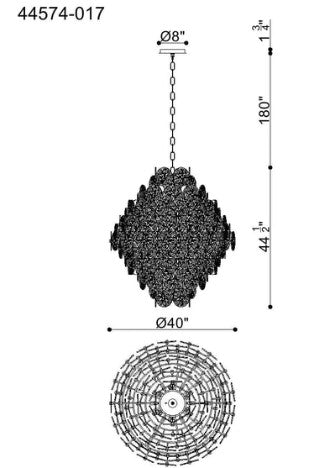Eurofase Lighting 44574-017 Sue-Anne 27 Light 40 inch LED Chandelier Ceiling Light Plated Brass Finish