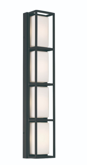 Eurofase Lighting 44651-015 Tamar 4 Lights 5" Tall LED Outdoor Wall Sconce, Black Finish