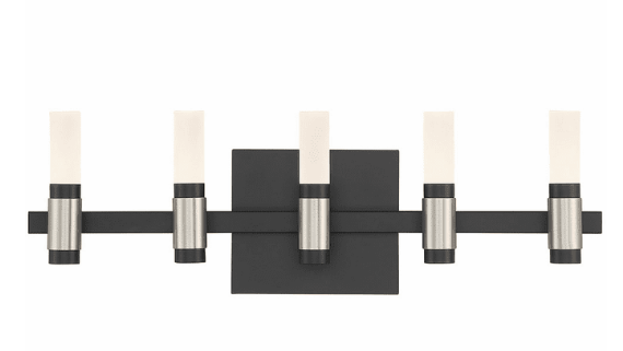 Eurofase Lighting 45236-022 Albany 20 inch Modern 5-LED Bathroom Wall Sconce Light, Black/Nickel Finish