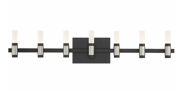 Eurofase Lighting 45238-021 Albany 32.25 inch Modern 7-LED Bathroom Wall Sconce Light, Black/Nickel Finish