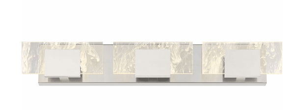 Eurofase Lighting 45346-025 Kasha 28 inch Modern 3-LED Bath Vanity Wall Light, Chrome/Nickel Finish