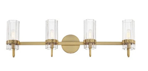 Eurofase Lighting 45464-010 Brook 4 Light 31 inch LED Bath Vanity Wall Light, Brass Finish