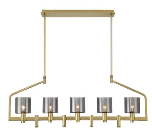 Eurofase Lighting 45652-011 Decato 5 Light 5 inch LED Chandelier Ceiling Light, Brushed Gold Finish