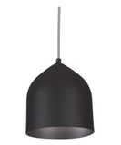 Kuzco Lighting 49108-BK/BK 8" Helena 1 LED Dome Pendant Light with Spun Aluminum Shade, Black Finish