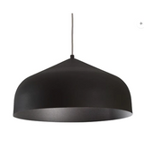 Kuzco Lighting 49117-BK/BK 17" Helena 1 LED Dome Pendant Light with Spun Aluminum Shade, Black/Black Finish