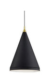 Kuzco Lighting 492722-BK/GD LED Dorothy 1 Light 22 inch Pendant Ceiling Light Black and Gold Finish