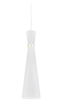 Kuzco Lighting 493206-WH/GD Vanderbilt 6" Wide Mini Pendant Light, White/Gold Finish