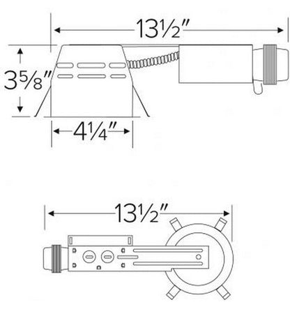 ELCO Lighting 4 Inch Low Voltage Shallow Remodel Housing Shallow Housing 1- BuyRite Electric