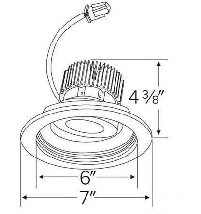 ELCO Lighting E616C12 Cedar System Modern LED 6 inch Recessed Lighting Light Engine with Adjustable Baffle Trim - 1250 Lumens 120V 3- BuyRite Electric