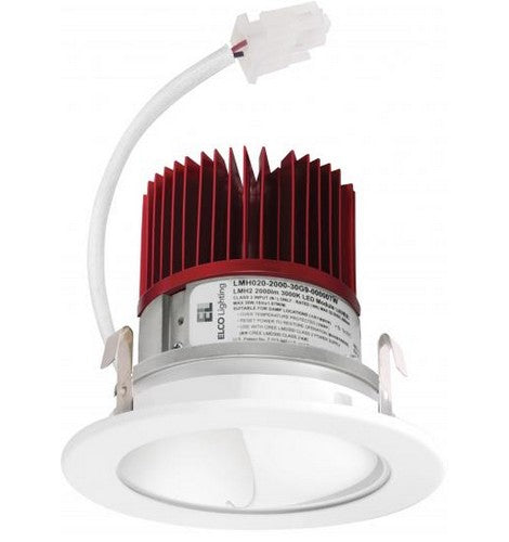 ELCO Lighting E411C1230H Cedar System 4 inch LED Light Engine with Wall Wash Reflector Trim Haze with White Ring Finish 1250 Lumens 3000K
