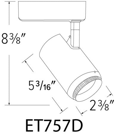 ELCO Lighting ET757DB LED Angler Track Fixture 30W 3000K 2000 lm Black Finish
