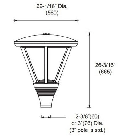 Utopia Lighting LPT-7 LED Post Top Light, 30W-60W