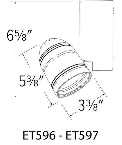 ELCO Lighting ET597B LED Halter Track Fixture 40W 3000K 2000 lm 120V Black Finish
