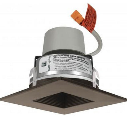 ELCO Lighting E415R08SDBZ Cedar System 4 inch LED Module & Driver with Square on Square Baffle Trim 850 Lumens Bronze Finish  Sunset