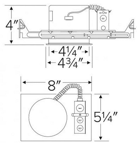 ELCO Lighting E450 4 inch Housing with Plaster Frame for Remote Transformer for MR16 Bi-Pin 2- BuyRite Electric