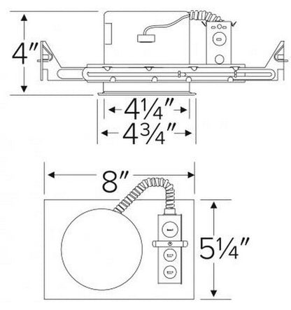 ELCO Lighting E450 4 inch Housing with Plaster Frame for Remote Transformer for MR16 Bi-Pin 2- BuyRite Electric
