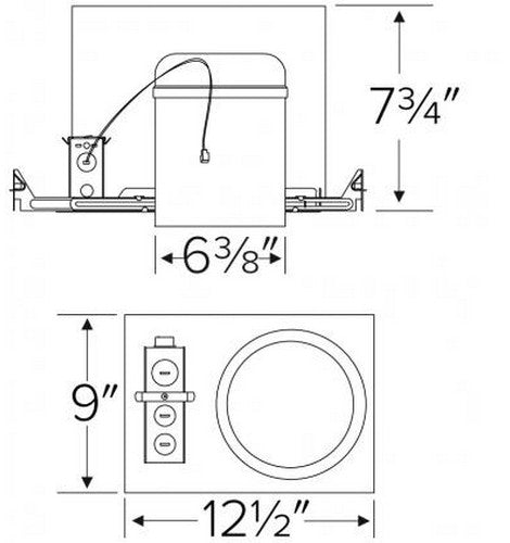 ELCO Lighting  E6FH 6 Inch Cedar System New Construction 2-Hour Fire Rated Housing w/Driver 1250 Lumens )- BuyRite Electric