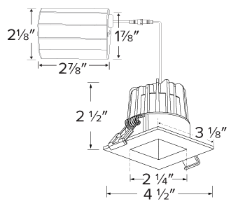 ELCO Lighting ERT213 2 Inch White LED Square Reflector - BuyRite Electric