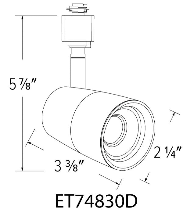 ELCO Lighting ET74830B LED Windsor Track Fixture 10W 3000K 700 lm 120V Black Finish