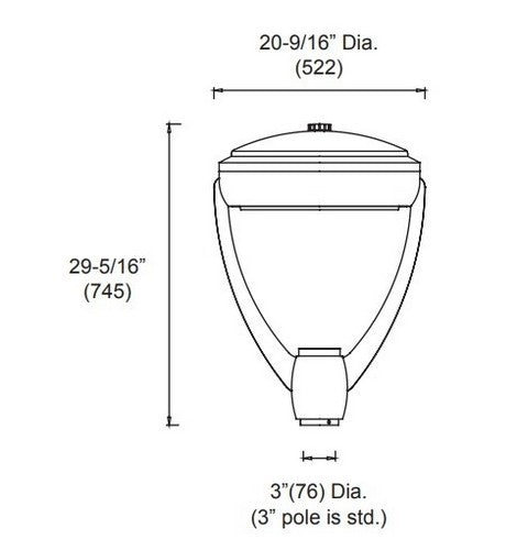 Utopia Lighting LPT-3L LED Post Top Light, 70W 120W- BuyRite Electric