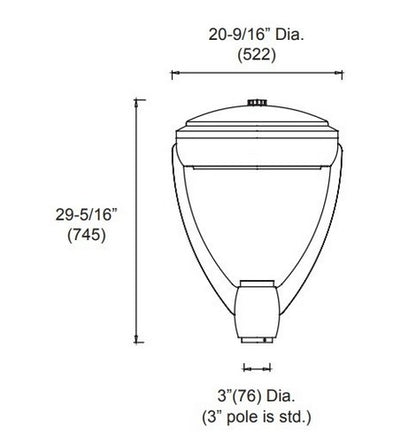 Utopia Lighting LPT-3L LED Post Top Light, 70W 120W- BuyRite Electric