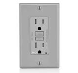 LEVITON AFTR1 Decora SmartlockPro Residential Outlet Branch Circuit Grade Tamper Resistant Receptacle NEMA 5-15R with LED Indicator 15A / 125 VAC GR - BuyRite Electric