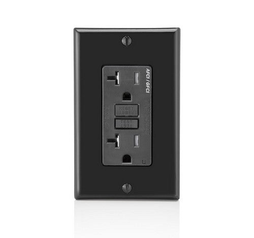 LEVITON AGTR2 SmartlockPro Dual Function AFCI/GFCI Receptacle 20A / 125 VAC BL - BuyRite Electric
