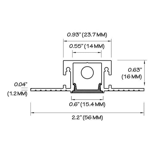 Core Lighting ALP1300TL-96  0.6 Inche Aperture Trimless LED Profile - 96 Inches