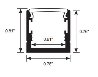 Core Lighting LSG-AC2000FR-48 Aluminum Channel 48 Inch for AC Plugin LED Tape Light