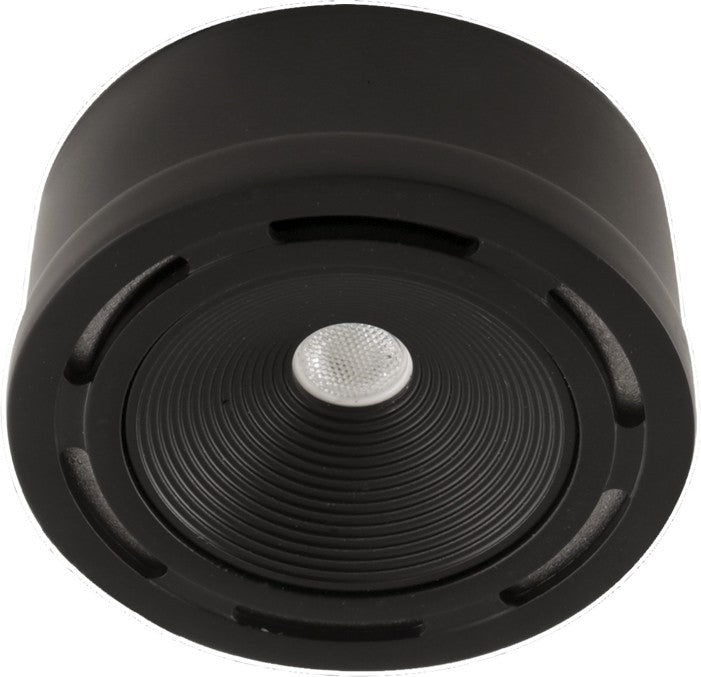ELCO Lighting E248B Undercabinet Pucks, Xyris Mini LED Baffle Puck Light 3W 3000K 180 lm Black Finish