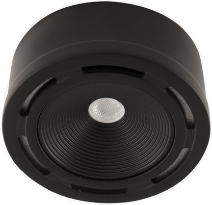 ELCO Lighting E248B Undercabinet Pucks, Xyris Mini LED Baffle Puck Light 3W 3000K 180 lm Black Finish