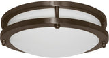 ELCO Lighting ELD21230BZ Darby LED High Lumen Decorative Flush Mount Lights 12 Inch 22W 3000K 1430 lm 120V Bronze Finish