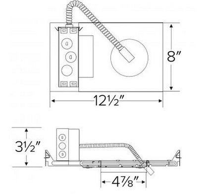 ELCO Lighting E4LFU08D 4 Inch New Construction Plaster Frame with Driver 850 lm 120/277V (Triac/ELV/0-10V)