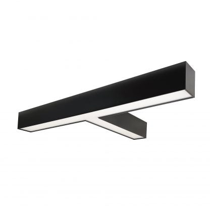 Nora Lighting NLUD-T334B T-Connector L-Line LED Indirect/Direct Linear, Selectable CCT, 12-40W / 1474-4914lm, Black Finish