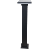 ABBA Lighting USA CDPA63 12W Bollard Pathway Lighting LED Square Top Modern Low Voltage Black Finish