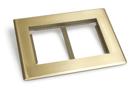Lew Electric CF-1102-DFB Dual Gang Floor Box Carpet Flange, Brass Finish