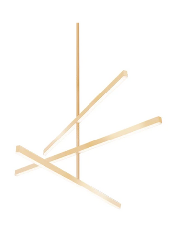 Kuzco Lighting CH10345-BG Vega 1 inch Down Chandelier Ceiling Light, Brushed Gold Finish