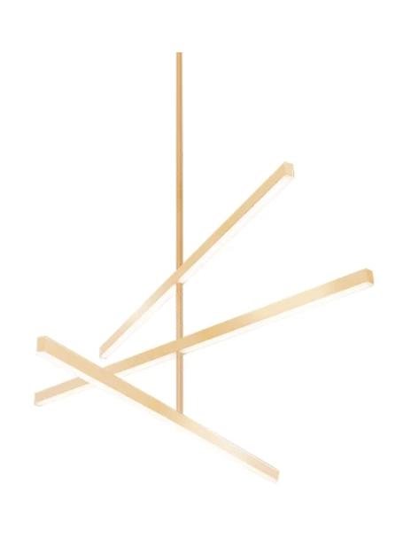 Kuzco Lighting CH10345-BG Vega 1 inch Down Chandelier Ceiling Light, Brushed Gold Finish