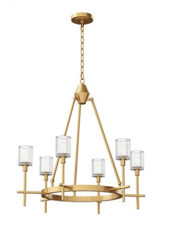Alora Lighting CH314306VBRC Salita LED Chandelier Ceiling Light Brass Finish