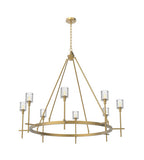 Alora Lighting CH314308VBRC Salita 8 Light 46 inch Brass Chandelier Ceiling Light in Ribbed Crystal