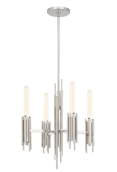 Alora Lighting CH335019PN Torres 19" Wide Chandelier 4 LED Light, Polished Nickel Finish