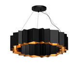 Kuzco Lighting CH58040-BK/GD Akira 12 Chandelier Ceiling Hanging Pendant Light, Black/Gold Finish