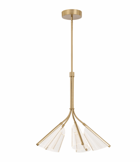 Kuzco Lighting CH62628-BG/LG Modern LED Mulberry Chandelier Ceiling Pendant Light with Clear Acrylic Light Guide Shade, Brushed Gold Finish