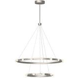 Kuzco Lighting CH63436-BN 36" Modern Rezz 24 Wide LED Ring Chandelier Ceiling Pendant Light with Opal Glass Diffuser, Brushed Nickel Finish