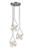 Kuzco Lighting CH76718-CH 18" Aries LED Chandelier Ceiling Pendant Light with Frosted Internal Glass, Chrome Finish